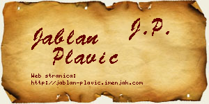 Jablan Plavić vizit kartica